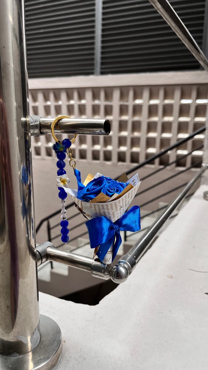 Porte-clés Bouquet BleuÉlégant