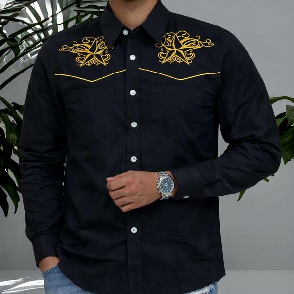Chemise western homme brodée