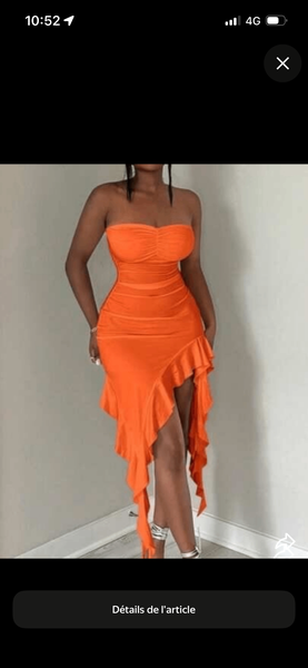 Robe Midi Orange Évasée