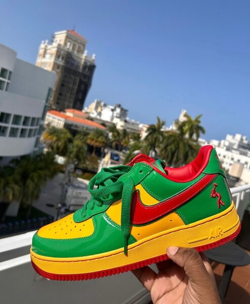 Sneakers colorés en cuir