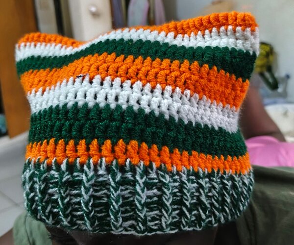 Beanie tricoté tricolore