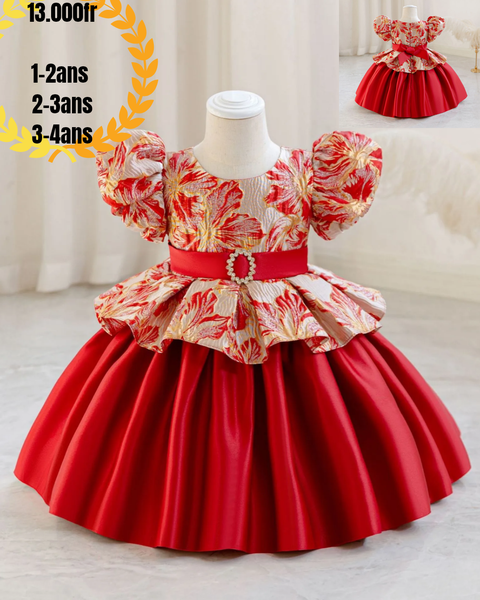 Robe Élégante Enfant Fleurs