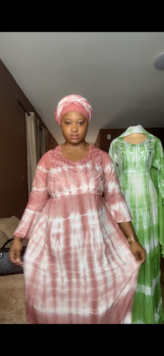 Robe africaine tie and dye rose