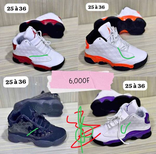 Baskets pour enfants colorées