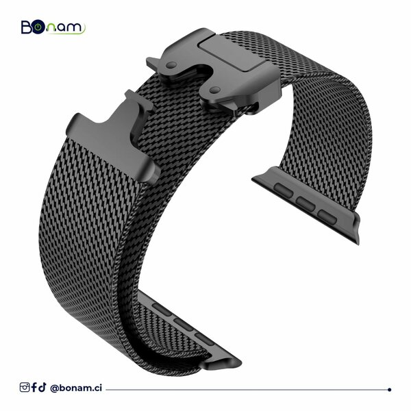 Bracelet milanais noir 42-49mm