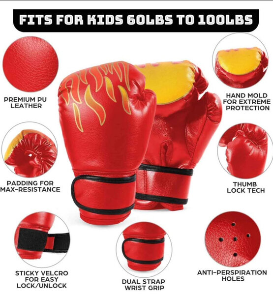 Gants Boxe Enfant Punching Ball avec Chaîne