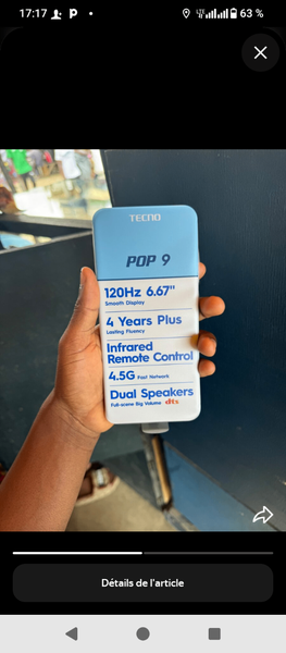 Tecno POP 9 Smartphone 4G 6.67'' 120Hz