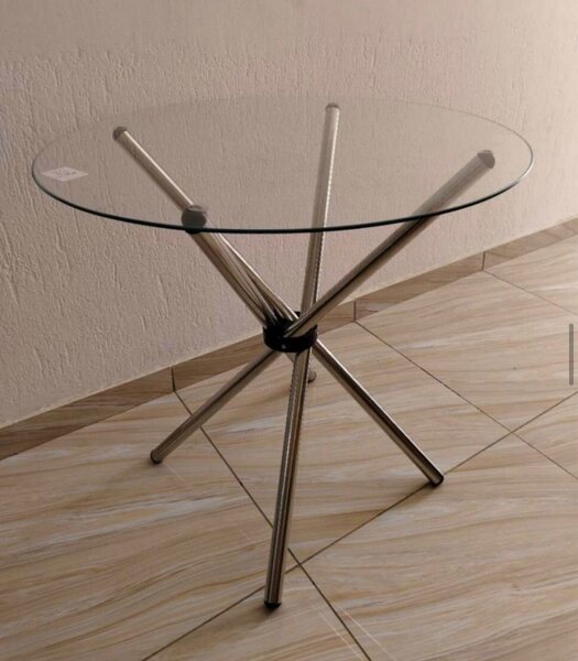 Table basse en verre et métal