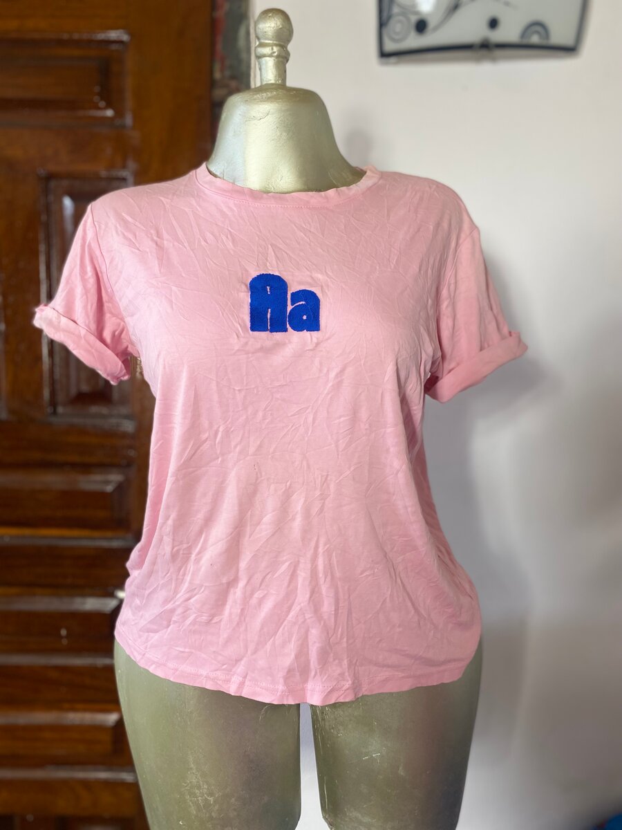 T-shirt rose imprimée