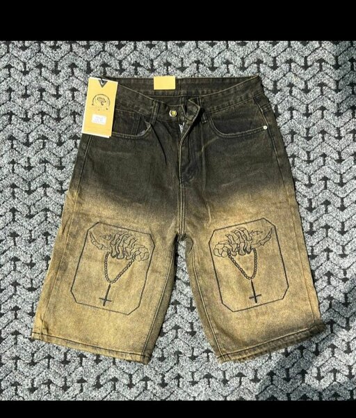 Shorts en jeans délavé pour homme