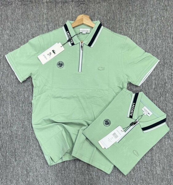 Polo Lacoste en coton zippé