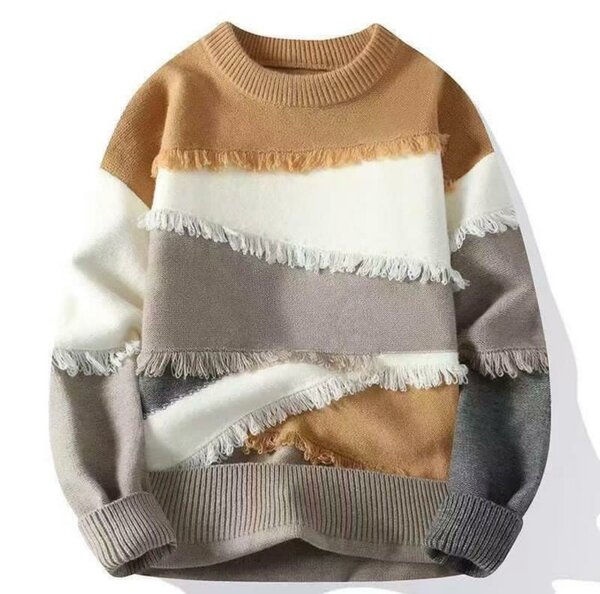 Pull en laine à franges