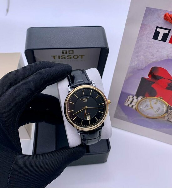 Tissot montre cuir noir