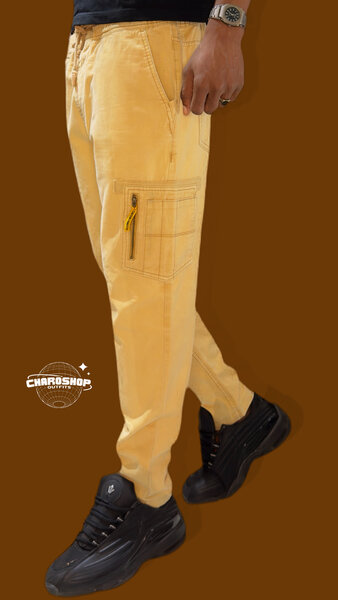 Pantalon cargo beige homme
