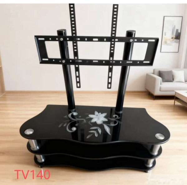 Meuble TV moderne verre noir