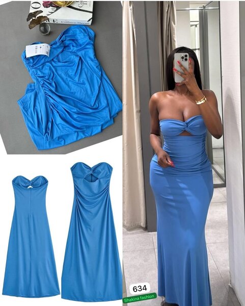 Robe de soirée bleue élégante
