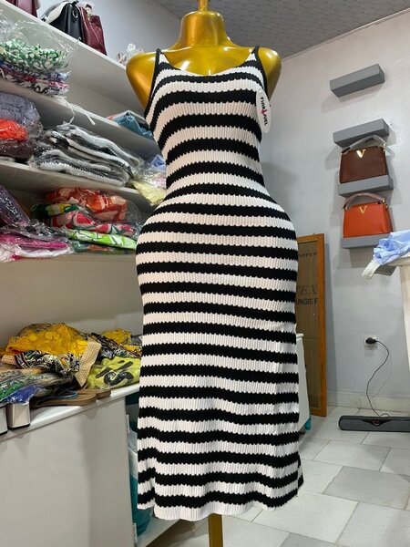 Robe Rayée Sans Manches