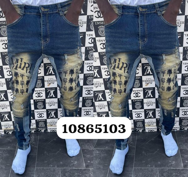 Jeans homme style patchwork