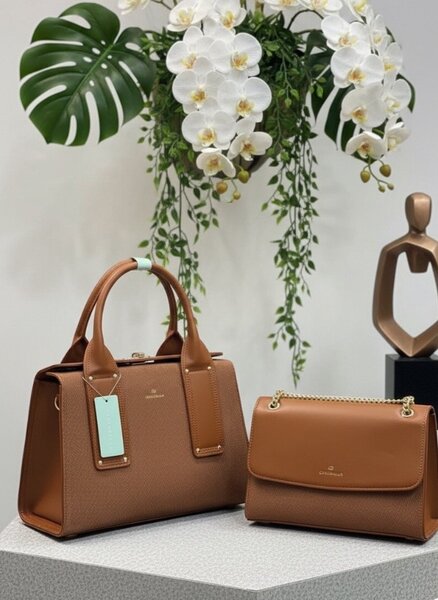 Sac à main en cuir marron