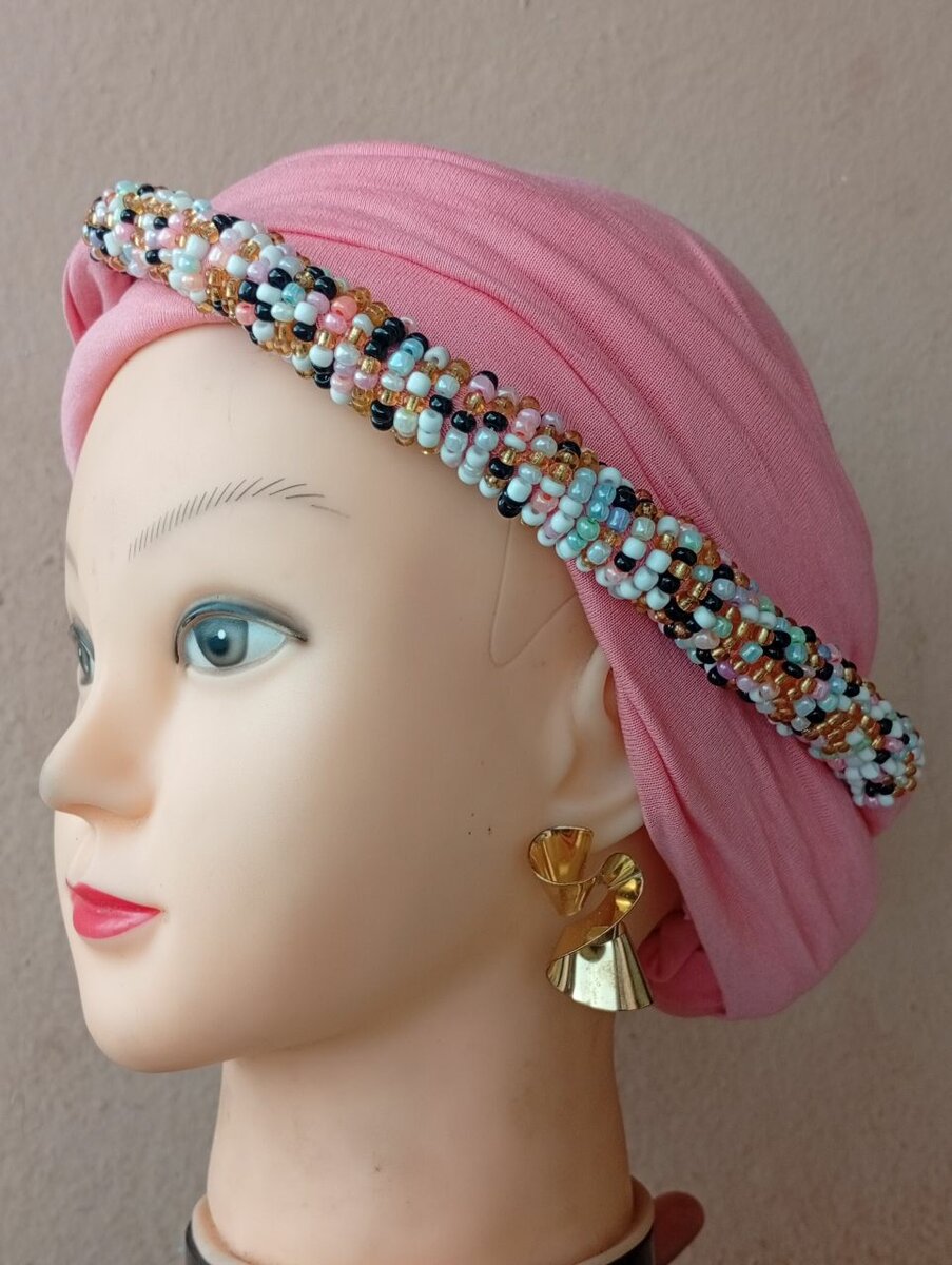 Turban en coton perlé