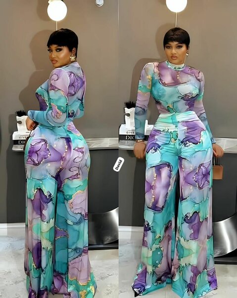 Robe longue élégante à motifs