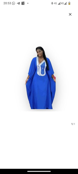Robe africaine bleue longue