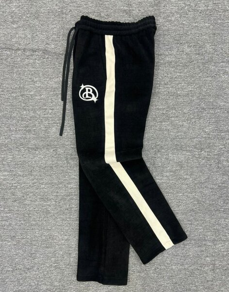 Pantalon de jogging noir avec bande blanche