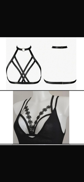 Collier de soutien-gorge noir sexy