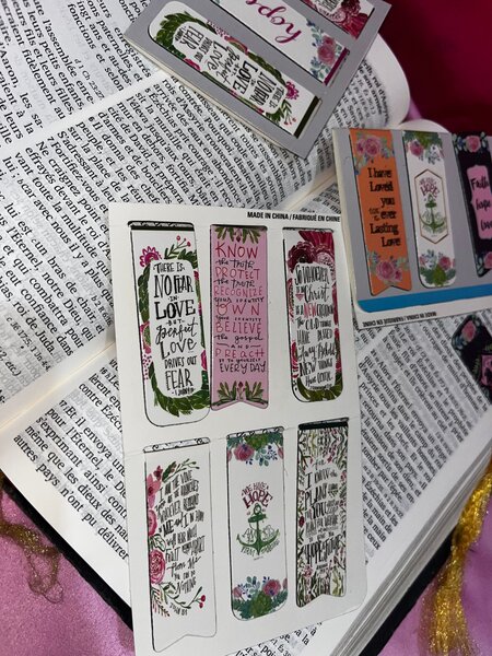Floral Quote Bookmarks Stickers