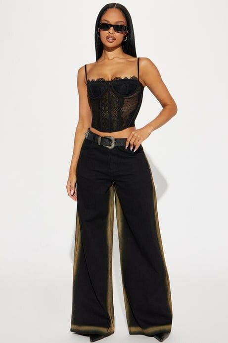 Corset bustier en dentelle noir