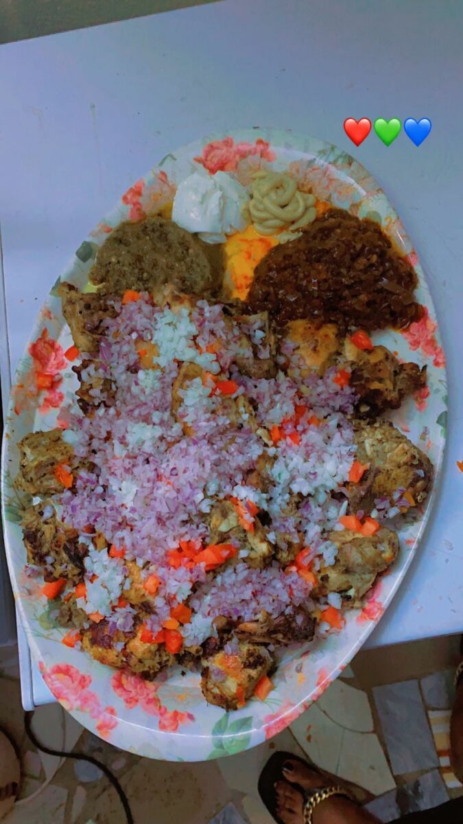 Porc braisé et poisson braisé