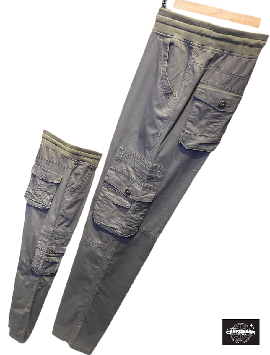 Pantalon cargo vert unisexe