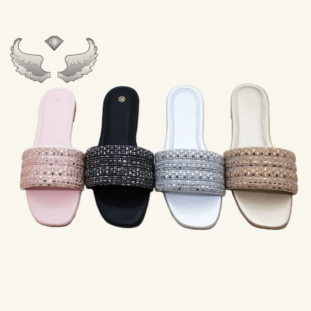 Mules femme en perles et strass