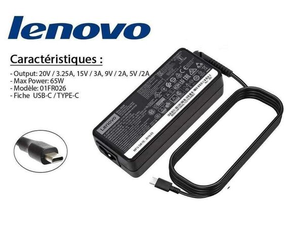 Chargeur Lenovo USB-C 65W