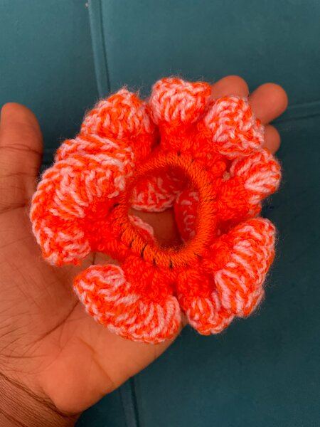 Chouchou crochet coloré