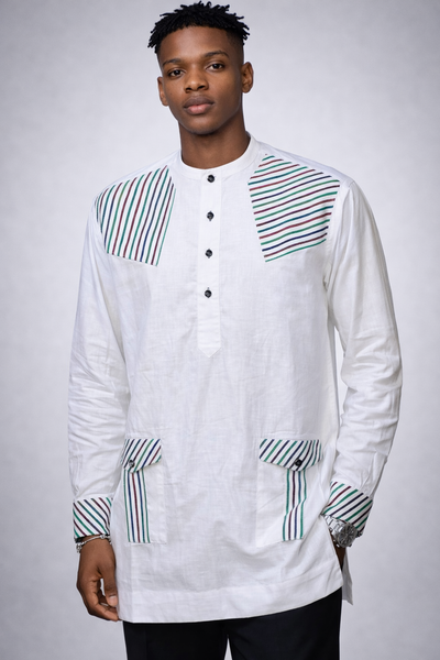 Chemise africaine blanche pour homme