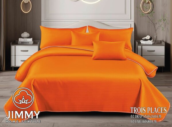 Parure de lit orange trois places