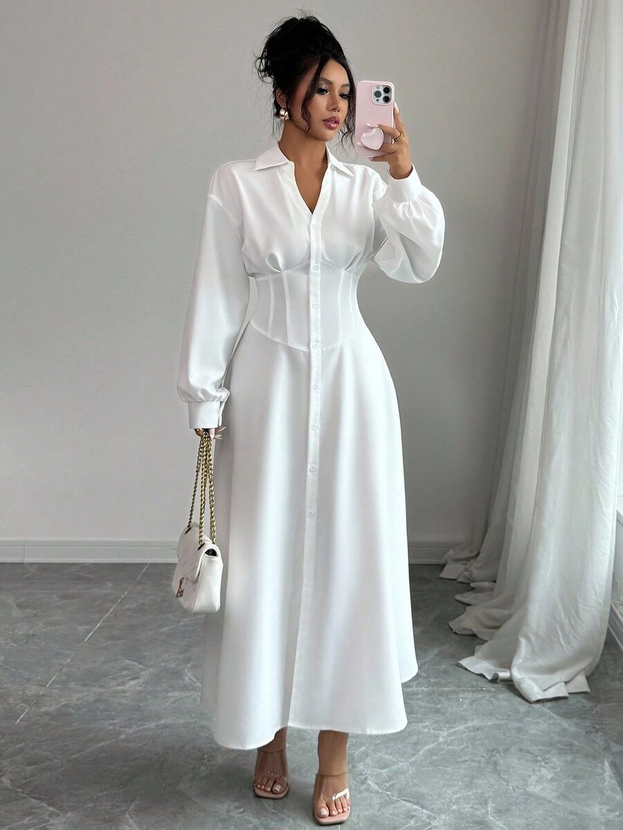 Robe blanche élégante pour femmes