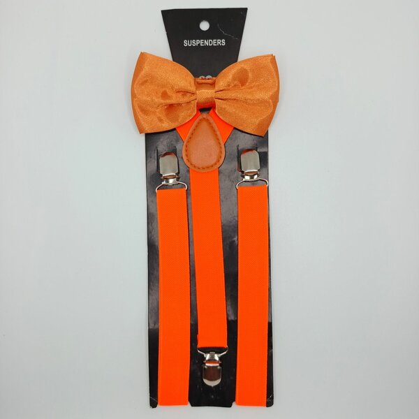 Ensemble Noeud Papillon et Bretelles Orange