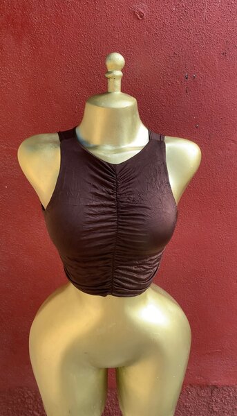 Crop Top Sport Marron pour Femme
