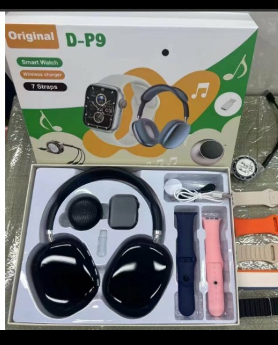 D-P9 Smart Watch Headphones Combo