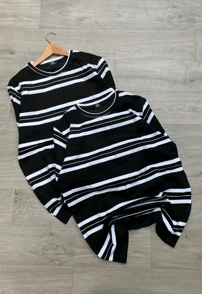 Ensemble de 2 T-shirts rayés noir et blanc