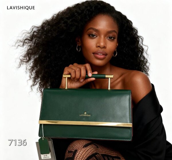 Sac à main vert en cuir LAVISHIQUE