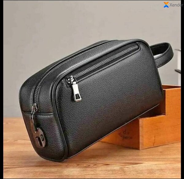 Sac banane en cuir noir pour homme