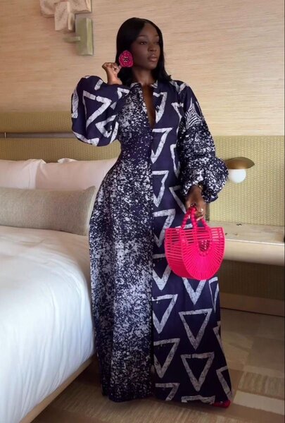 Robe longue imprimée pour femme