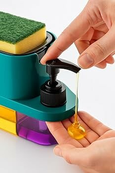 Distributeur de savon avec éponge pour cuisine