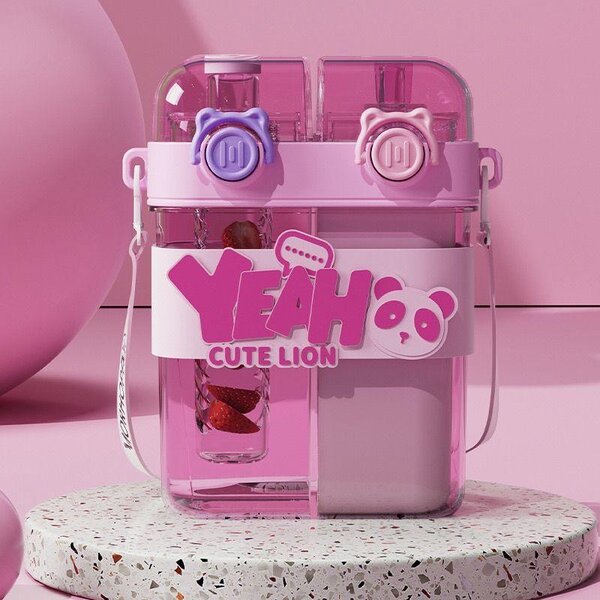 Gourde Double Avec Paille