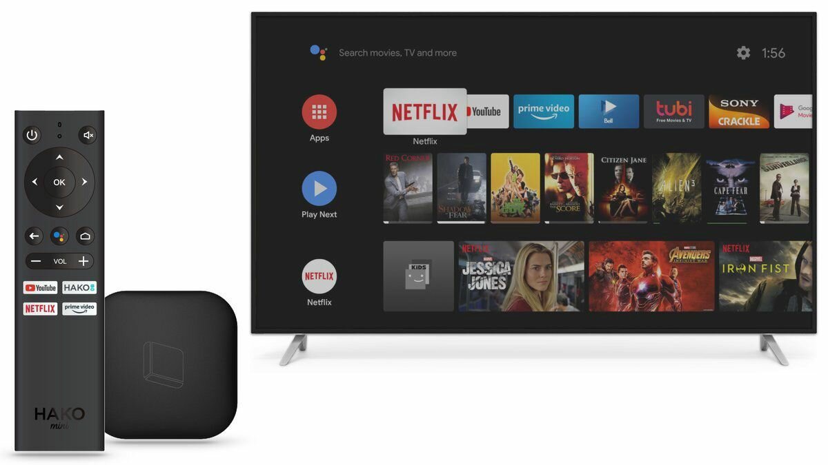HAKO Mini Android TV Box avec Google Assistant