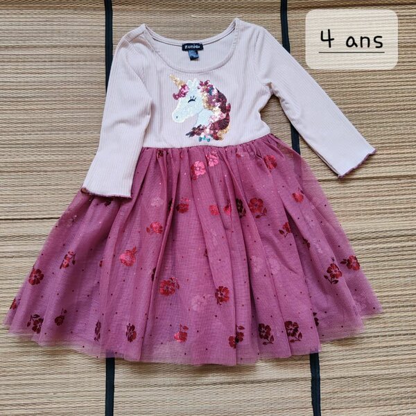 Robe Licorne Enfant Paillettes
