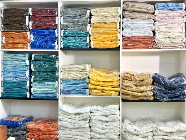 Serviettes en coton colorées